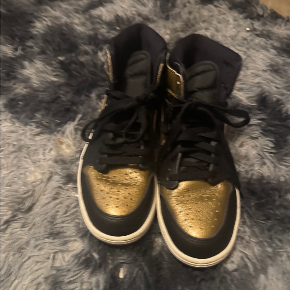Black and Gold Nike High Top Dunks